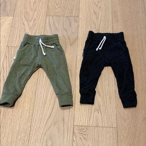 Set of Two Baby Jogger Pants - Green and Black